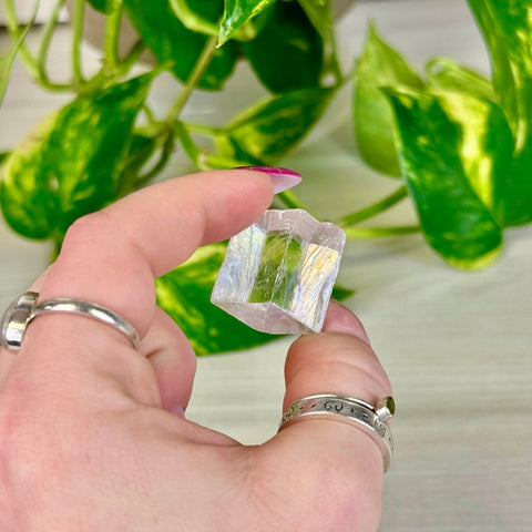 Lilac Optical Calcite Prism 33 3 - Kenna's Crystals from TikTok