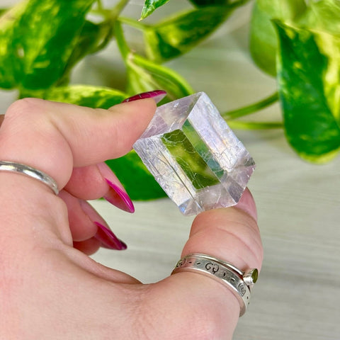 Lilac Optical Calcite Prism 44 4 - Kenna's Crystals from TikTok