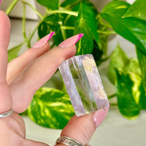 Lilac Optical Calcite Prism 66 6 - Kenna's Crystals from TikTok
