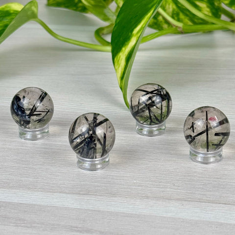 Mini AAA Tourmaline In Quartz Sphere 188 4 - Kenna's Crystals from TikTok