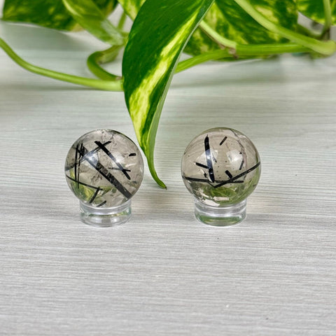 Mini AAA Tourmaline In Quartz Sphere 233 1 - Kenna's Crystals from TikTok