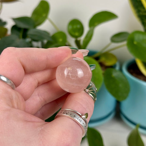 Mini Imperfect Mozambique Rose Quartz Sphere 1 - Kenna's Crystals from TikTok