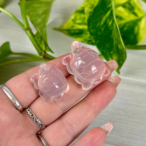 Mini Mozambique Rose Quartz Turtle 44 3 - Kenna's Crystals from TikTok