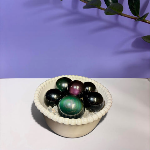 Mini Rainbow Obsidian Sphere