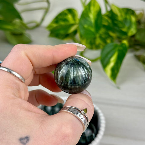 Mini Seraphinite Sphere 155 5 - Kenna's Crystals from TikTok