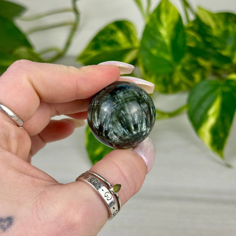 Mini Seraphinite Sphere 188 7 - Kenna's Crystals from TikTok