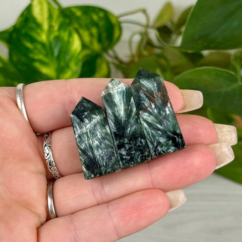 Mini Seraphinite Tower 88 1 - Kenna's Crystals from TikTok