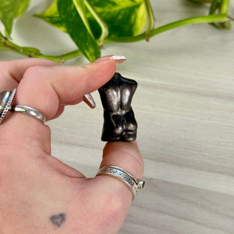 Mini Silver Sheen Obsidian Male Body 2 - Kenna's Crystals from TikTok