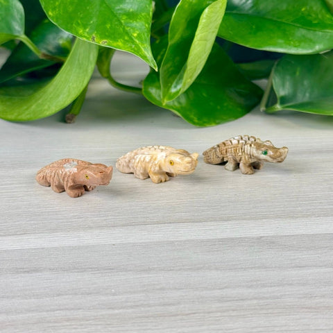 Mini Soapstone Animal Carvings Crocodile 2 - Kenna's Crystals from TikTok