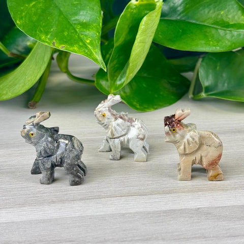 Mini Soapstone Animal Carvings Elephant 1 - Kenna's Crystals from TikTok