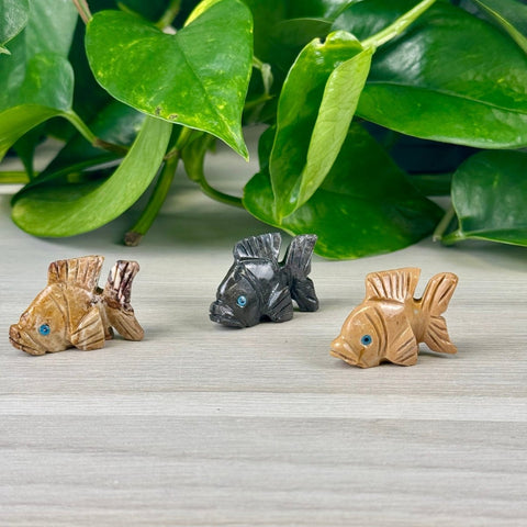 Mini Soapstone Animal Carvings Fish 23 - Kenna's Crystals from TikTok