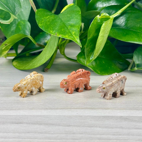 Mini Soapstone Animal Carvings Stegosaurus 24 - Kenna's Crystals from TikTok