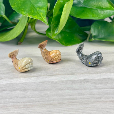 Mini Soapstone Animal Carvings Whale 17 - Kenna's Crystals from TikTok