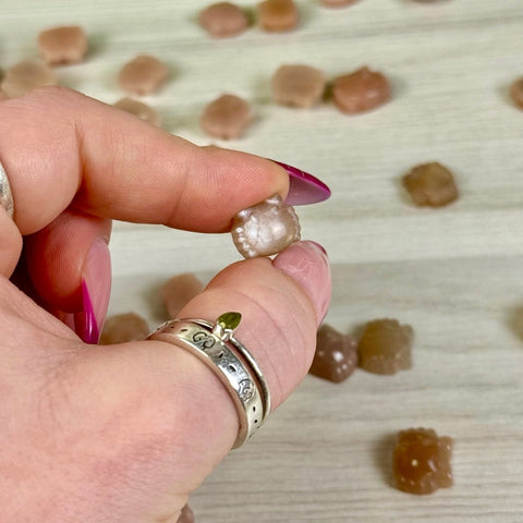 Mini Sunstone in Peach Moonstone Crab 1 - Kenna's Crystals from TikTok