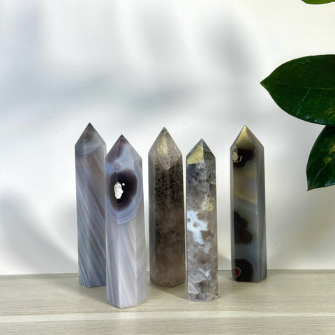 Moody Flower Agate Tower 22 1 - Kenna's Crystals from TikTok