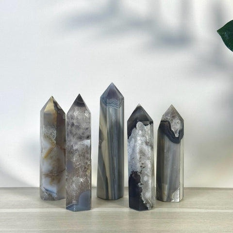 Moody Flower Agate Tower 33 2 - Kenna's Crystals from TikTok