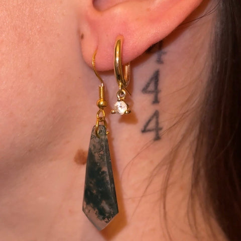 Moss Agate Cabachon Pair 22 2 - Kenna's Crystals from TikTok