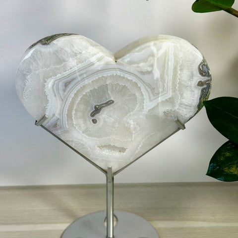 Moss Agate Heart With Custom Stand A 1 - Kenna's Crystals from TikTok