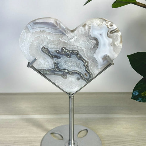 Moss Agate Heart With Custom Stand C2 29 - Kenna's Crystals from TikTok