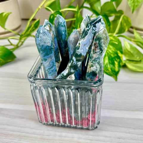 Moss Agate Spoon Carving 2 - Kenna's Crystals from TikTok