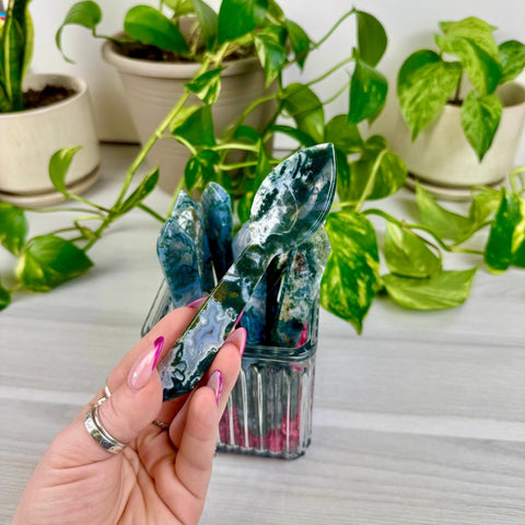 Moss Agate Spoon Carving 1 - Kenna's Crystals from TikTok