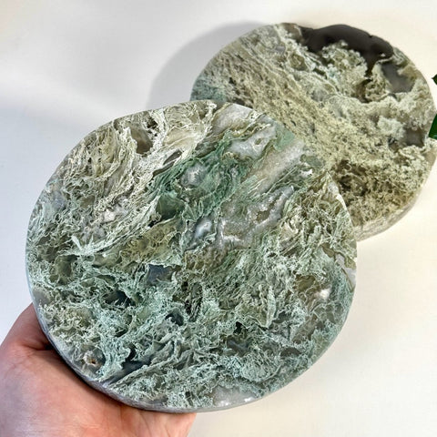 Moss Agate Thick Circle Slabs 99 6 - Kenna's Crystals from TikTok