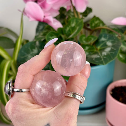Mozambique Rose Quartz Sphere 111 14 - Kenna's Crystals from TikTok