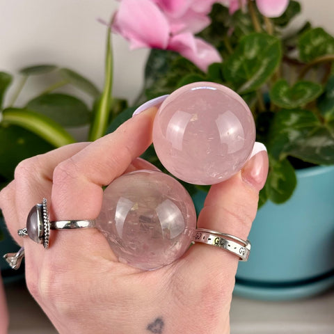 Mozambique Rose Quartz Sphere 122 2 - Kenna's Crystals from TikTok