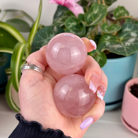 Mozambique Rose Quartz Sphere 166 8 - Kenna's Crystals from TikTok