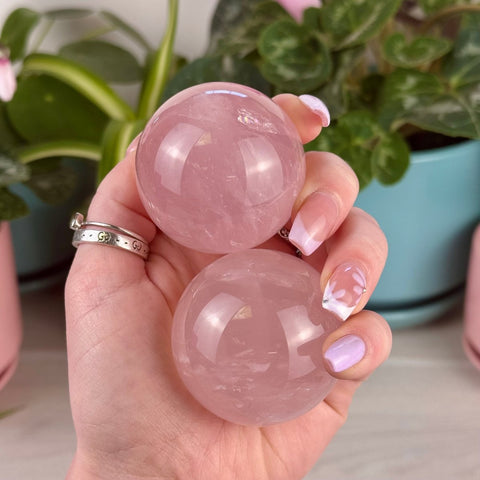 Mozambique Rose Quartz Sphere 233 11 - Kenna's Crystals from TikTok