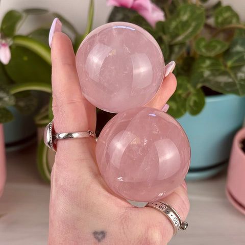 Mozambique Rose Quartz Sphere 288 13 - Kenna's Crystals from TikTok