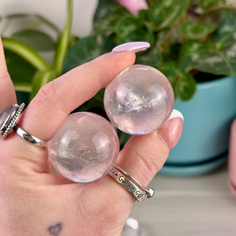 Mozambique Rose Quartz Sphere 66 1 - Kenna's Crystals from TikTok