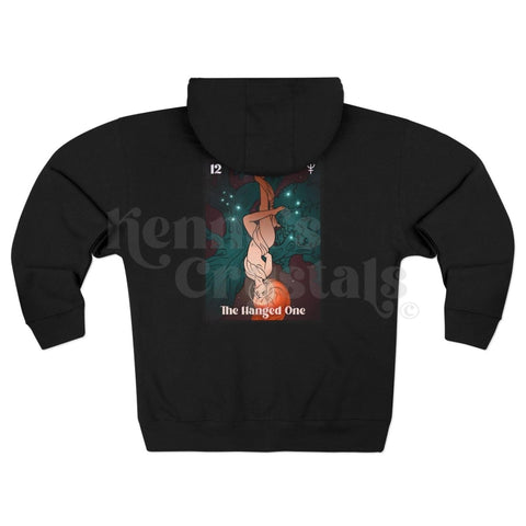 Mystic Arcana Zip Hoodie Black XS The Hanged One 7 - Kenna's Crystals from TikTok