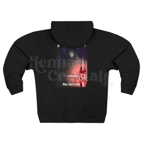 Mystic Arcana Zip Hoodie Black XS The Hermit 5 - Kenna's Crystals from TikTok