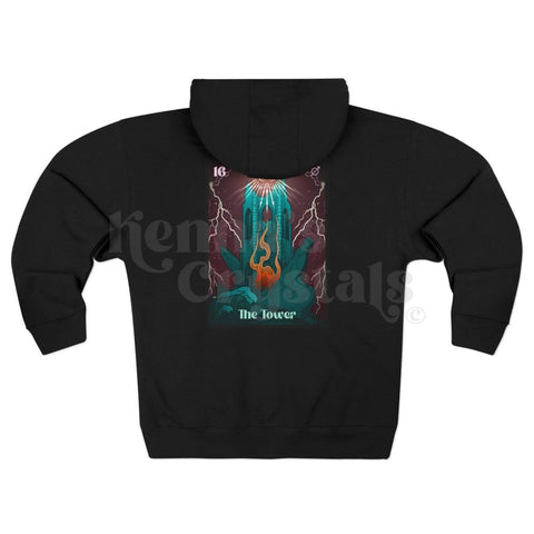 Mystic Arcana Zip Hoodie Black XS The Tower 3 - Kenna's Crystals from TikTok