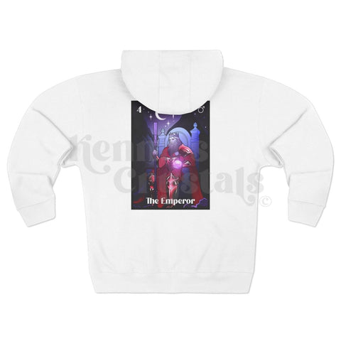 Mystic Arcana Zip Hoodie White XS The Emperor 8 - Kenna's Crystals from TikTok