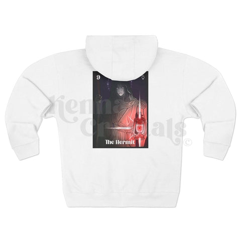 Mystic Arcana Zip Hoodie White XS The Hermit 4 - Kenna's Crystals from TikTok