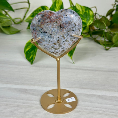 Ocean Jasper Heart (W/ Custom Stand) G2 33 - Kenna's Crystals from TikTok