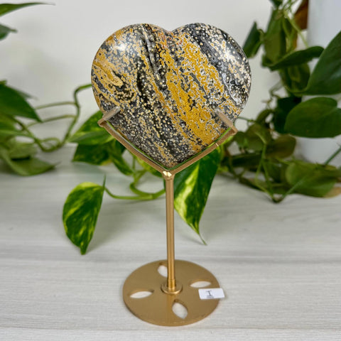 Ocean Jasper Heart (W/ Custom Stand) I 10 - Kenna's Crystals from TikTok