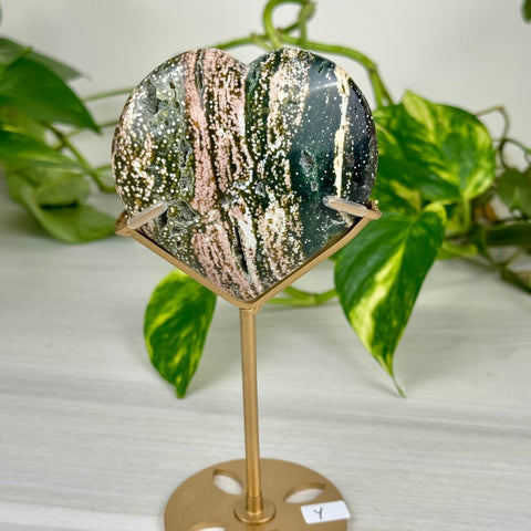 Ocean Jasper Heart (W/ Custom Stand) Y 26 - Kenna's Crystals from TikTok