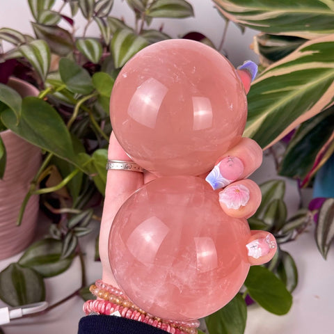 Peach Rose Quartz Sphere 166 14 - Kenna's Crystals from TikTok