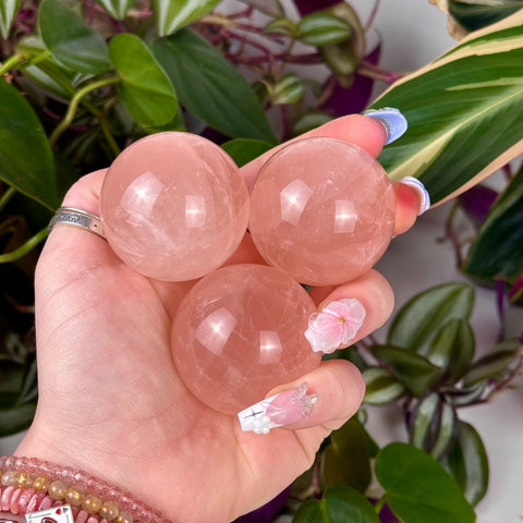 Peach Rose Quartz Sphere 44 4 - Kenna's Crystals from TikTok