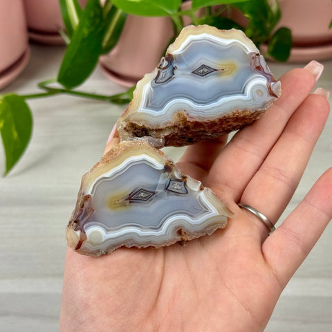 Perfect Malawi Agate Pair E1 38 - Kenna's Crystals from TikTok