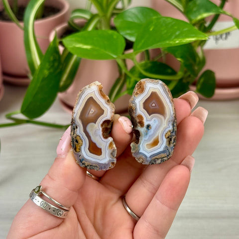 Perfect Malawi Agate Pair V1 22 - Kenna's Crystals from TikTok