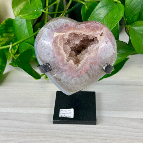Petal Pink Uruguayan Heart On Stand 1 - Kenna's Crystals from TikTok