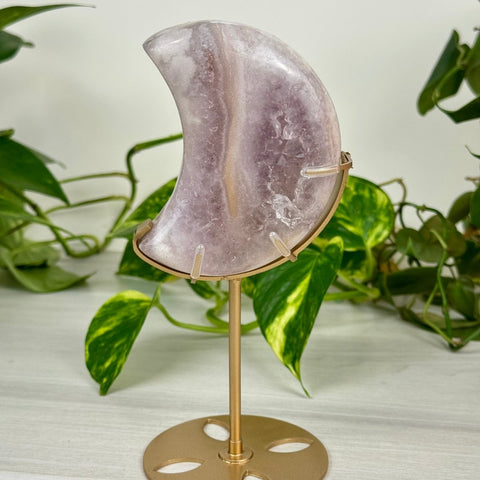 Pink Amethyst Moon (W/ Custom Stand) 170 16 - Kenna's Crystals from TikTok