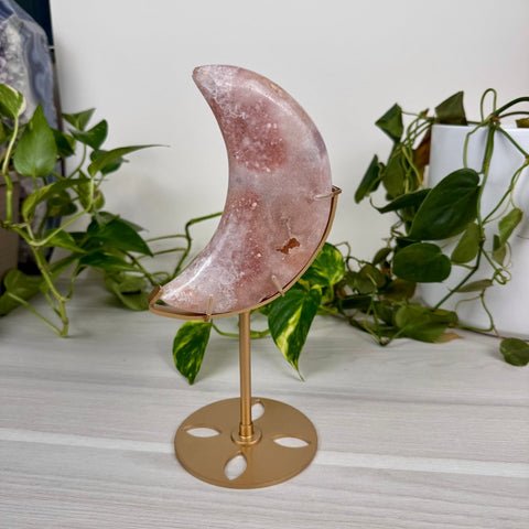 Pink Amethyst Moon (W/ Custom Stand) 265 8 - Kenna's Crystals from TikTok