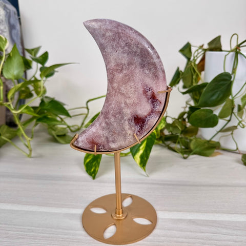 Pink Amethyst Moon (W/ Custom Stand) 270 7 - Kenna's Crystals from TikTok