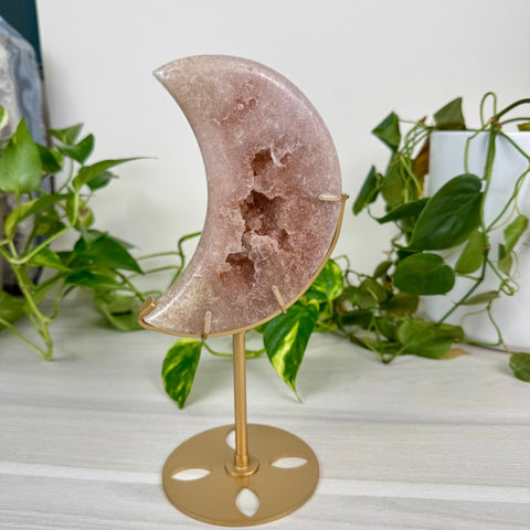 Pink Amethyst Moon (W/ Custom Stand) 275 6 - Kenna's Crystals from TikTok