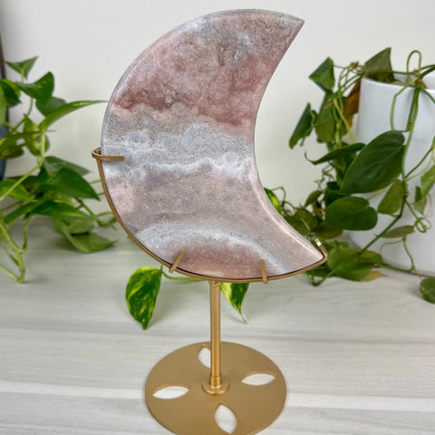 Pink Amethyst Moon (W/ Custom Stand) 560 2 - Kenna's Crystals from TikTok